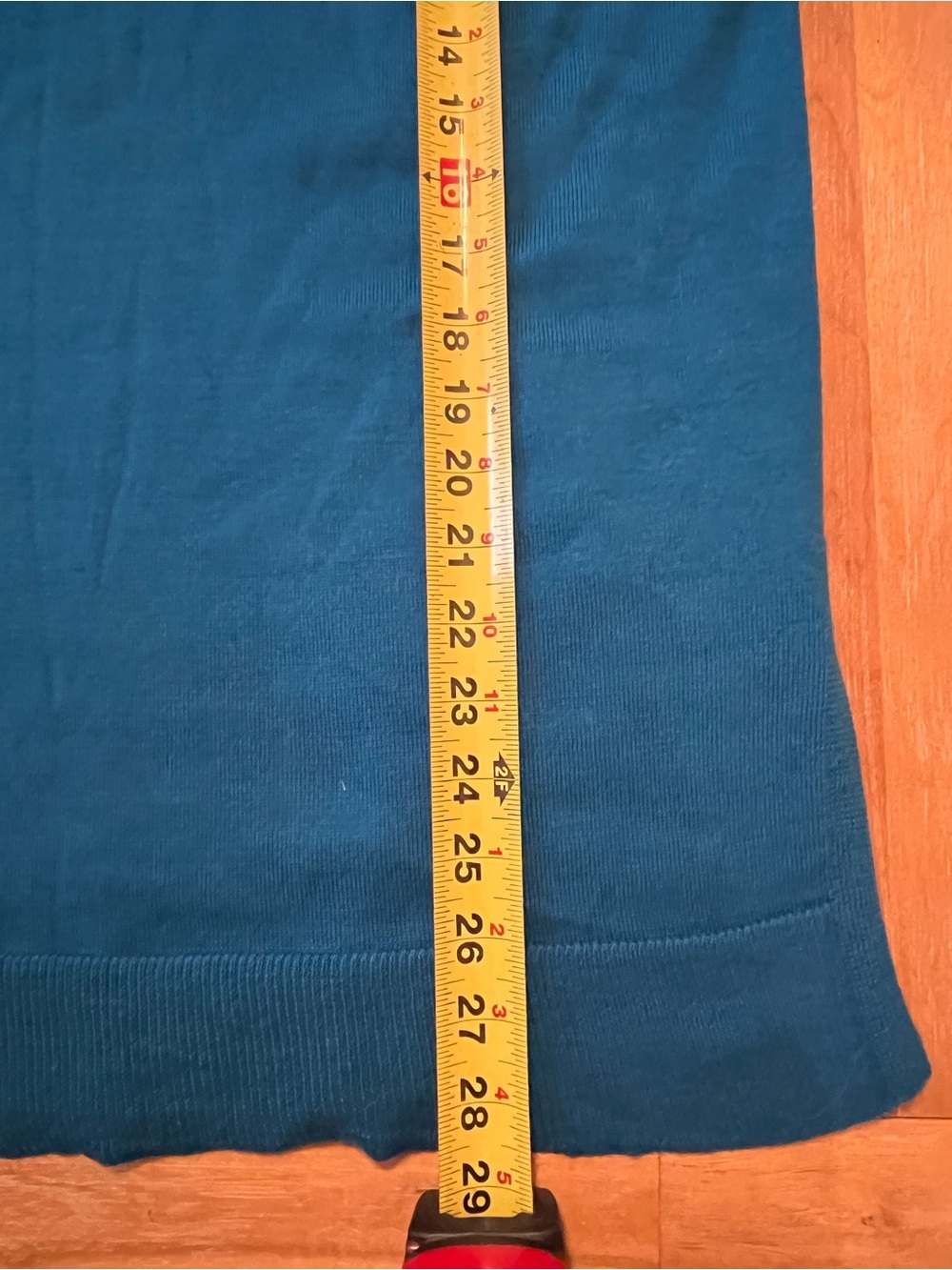 EILEEN FISHER Blue 100% Merino Wool V-Neck Tunic Sweater Italian Yarn Size S - Picture 8 of 8